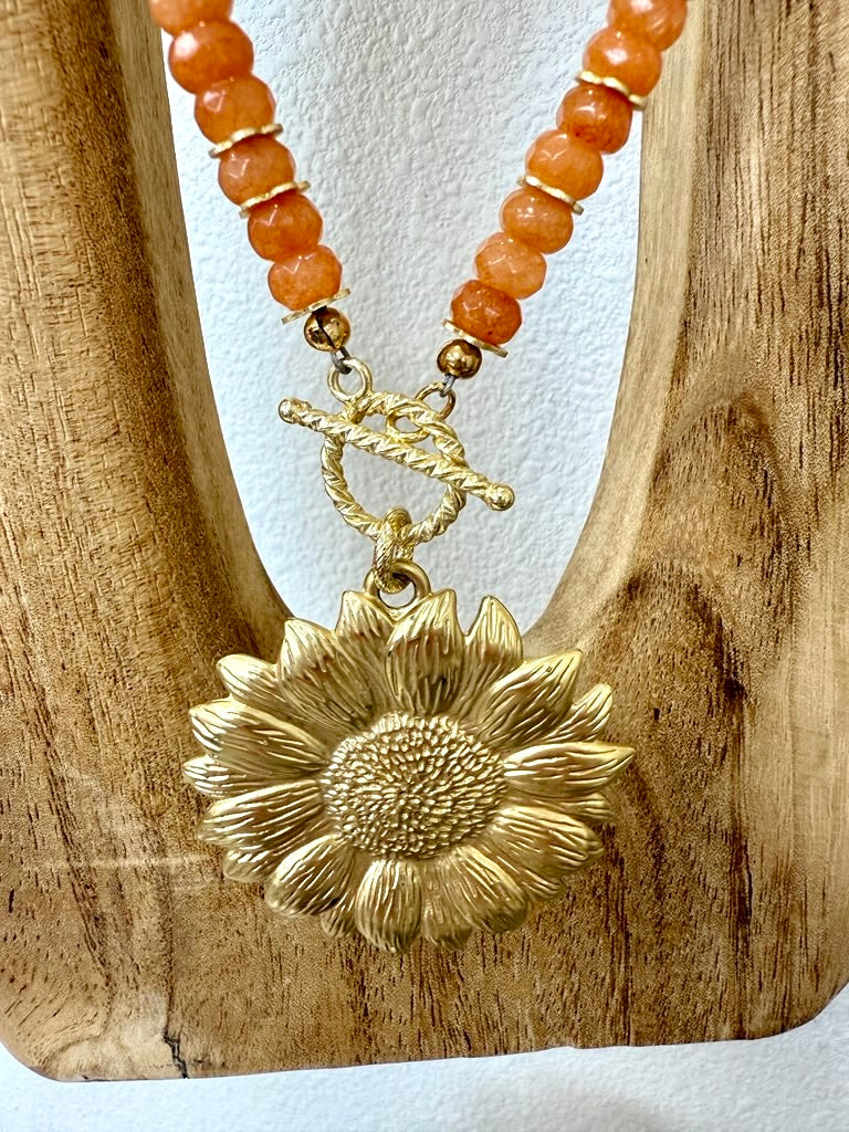 Golden Bloom Sunflower Necklace