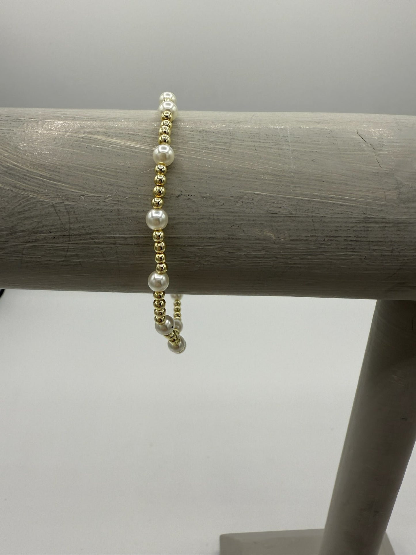 Pearl & Gold Beaded Bracelets