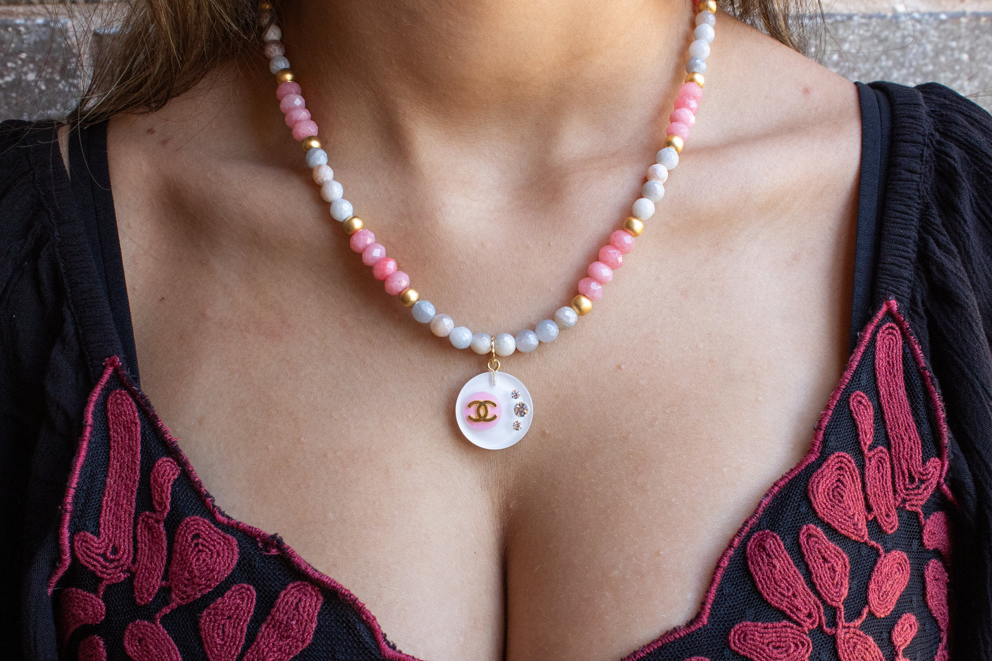 Blush Chanel Necklace