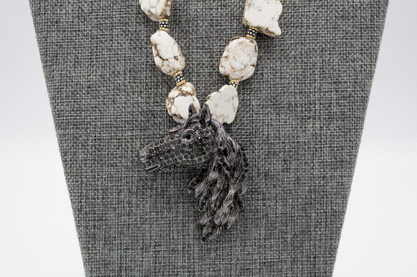 Wild Marble Stallion Necklace