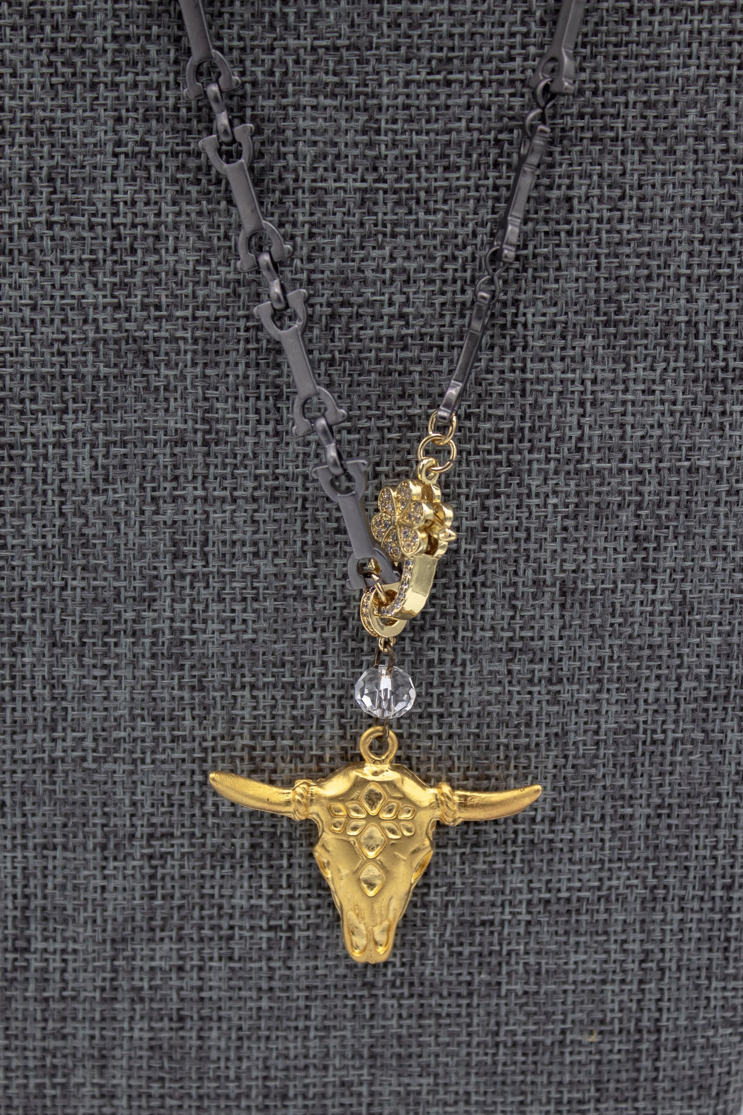 Black Dusted Bit-Chain Necklace