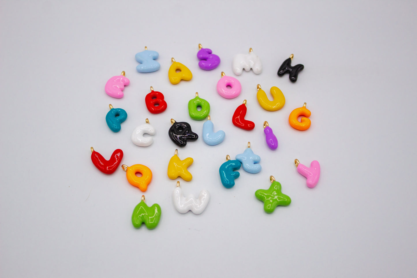 Puffy Bubble Enamel Letter Necklaces