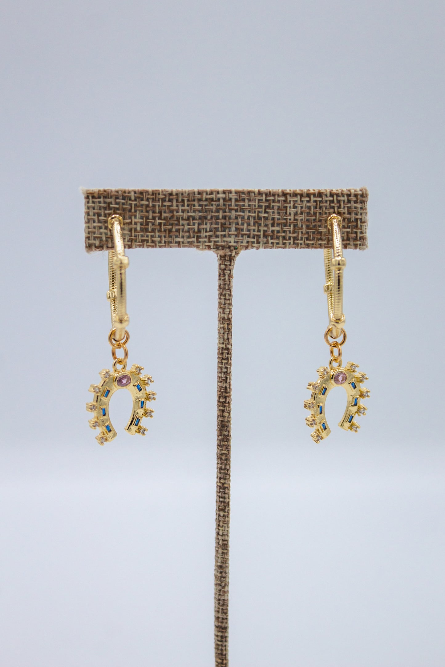 Lucky Sparkle Horseshoe Hoops
