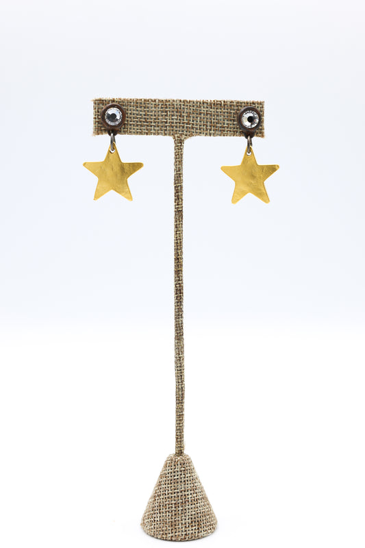 Golden Star Drop Earrings