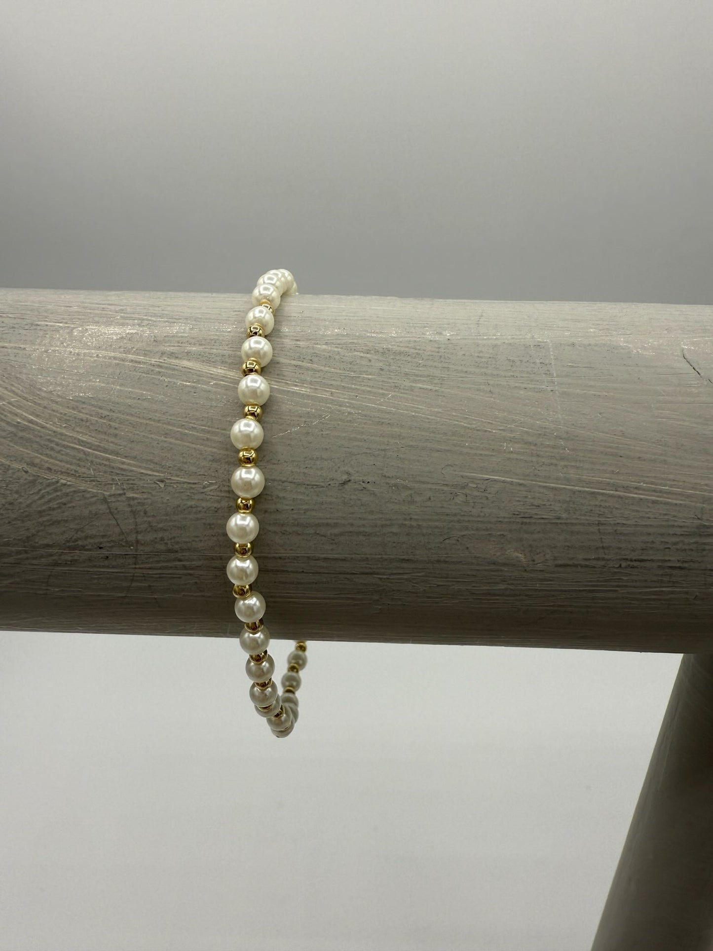 Pearl & Gold Beaded Bracelets