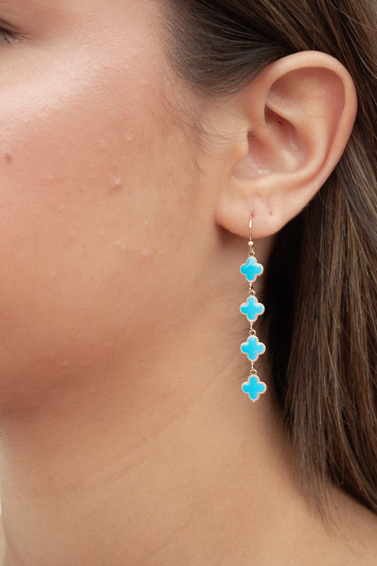 Turquoise Bloom Drop Earrings