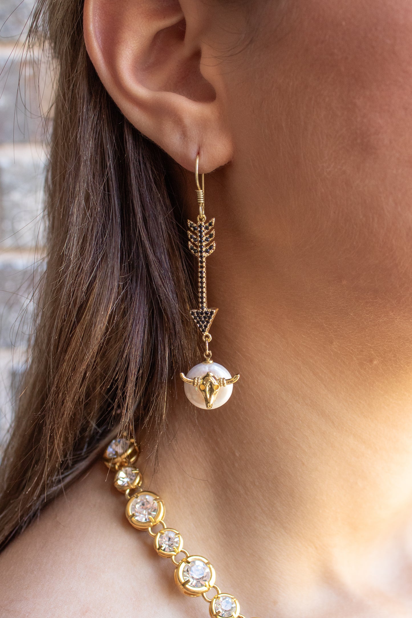 Western Wild Pearl Drop Earrings