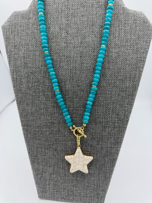 Starlit Turquoise Beaded Necklace