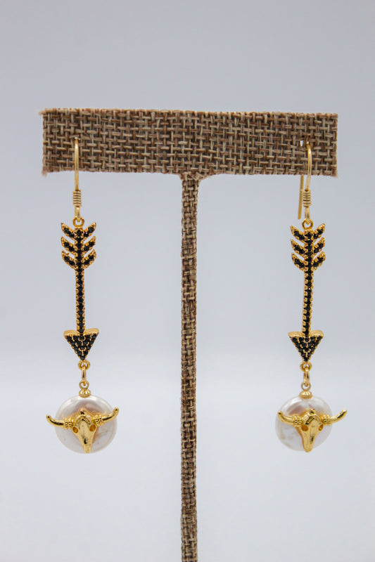 Western Wild Pearl Drop Earrings