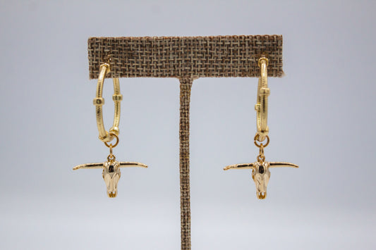Golden Longhorn Hoop Drops