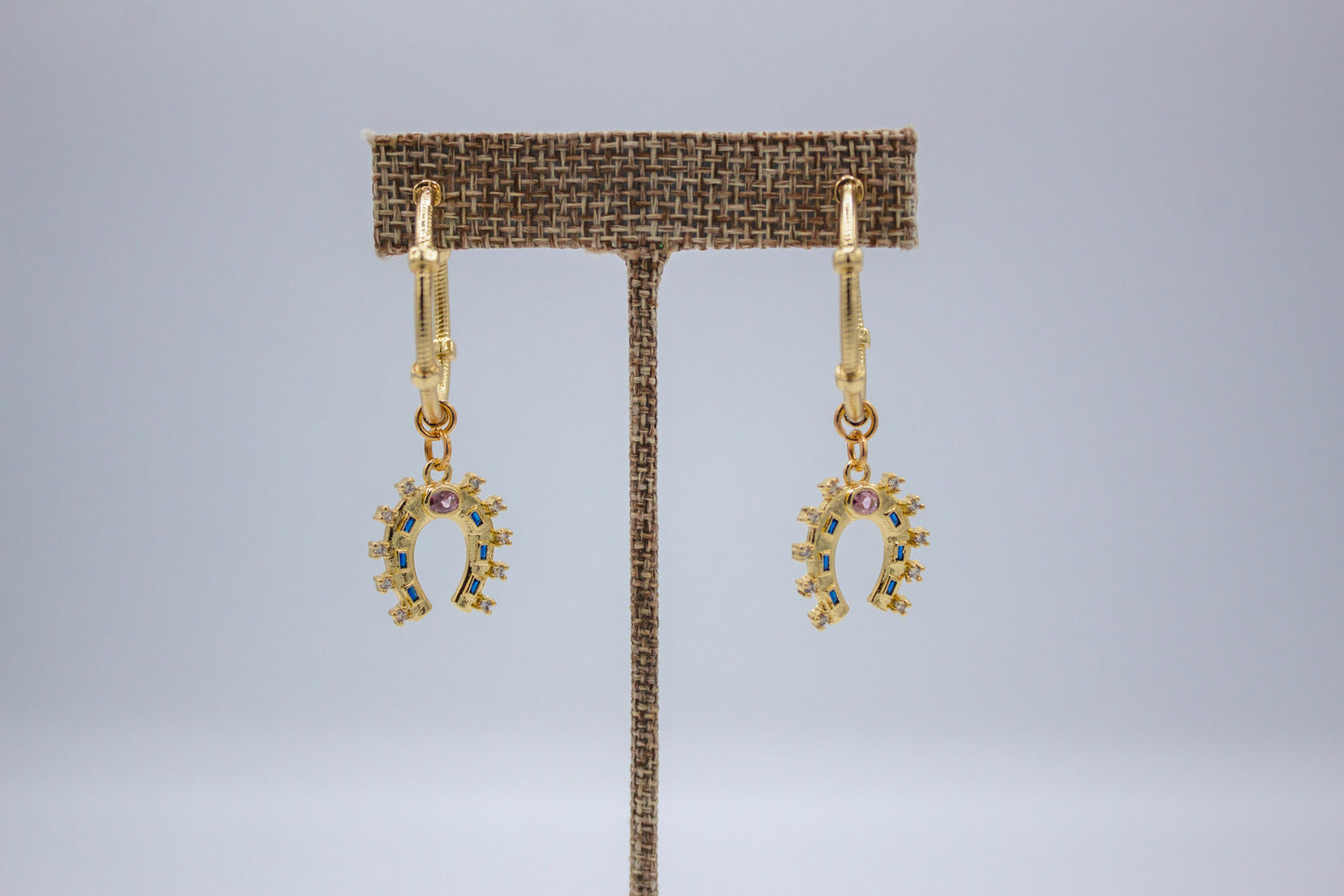 Lucky Sparkle Horseshoe Hoops