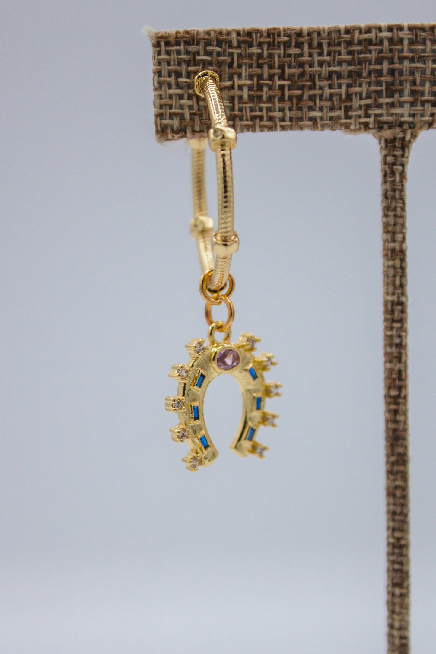 Lucky Sparkle Horseshoe Hoops